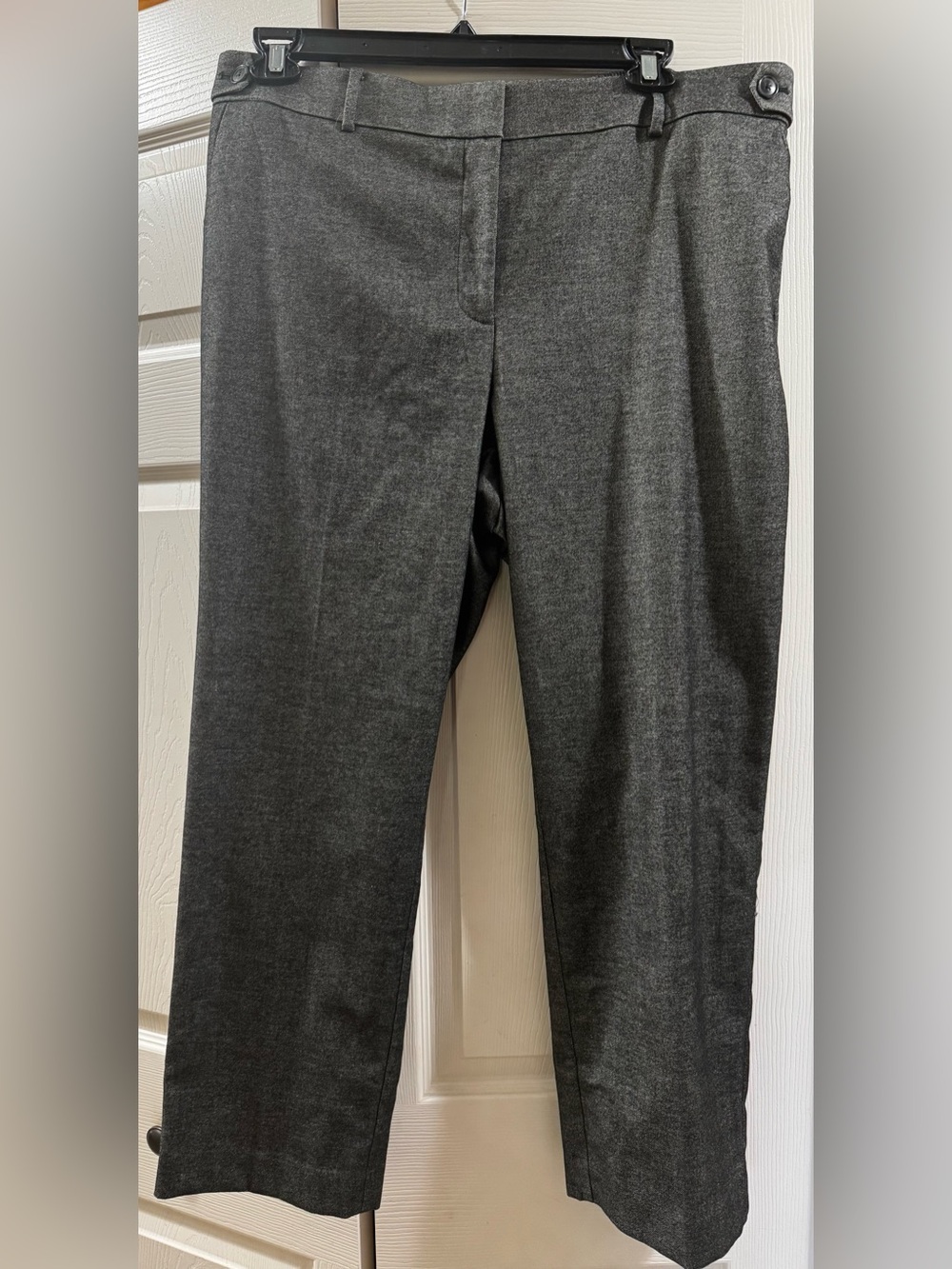LOFT Gray Straight-Leg Trousers